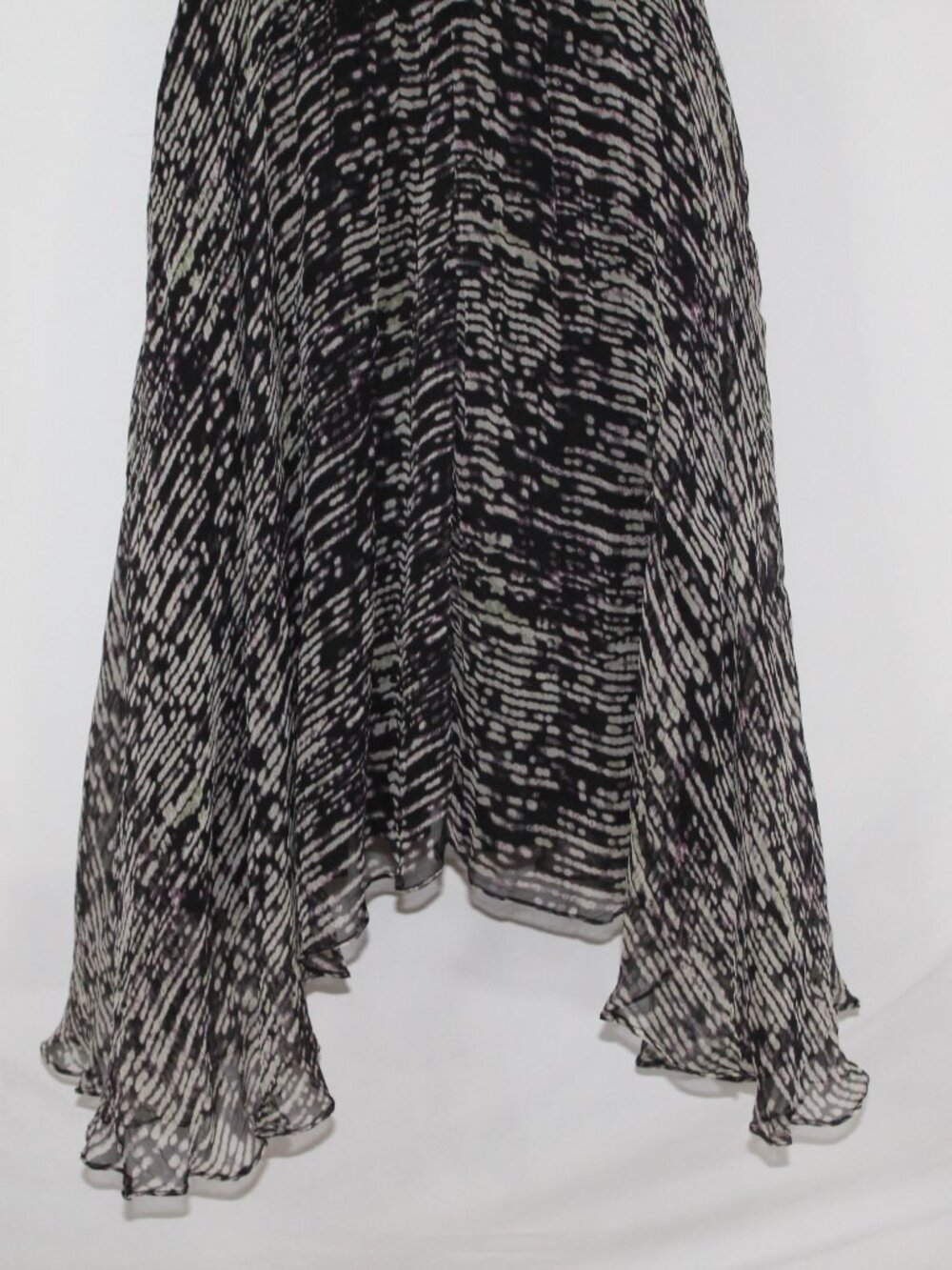 Vintage 90s DKNY silk fairy hem dress striped v-neck grunge fairy grunge flowy - Picture 6 of 15